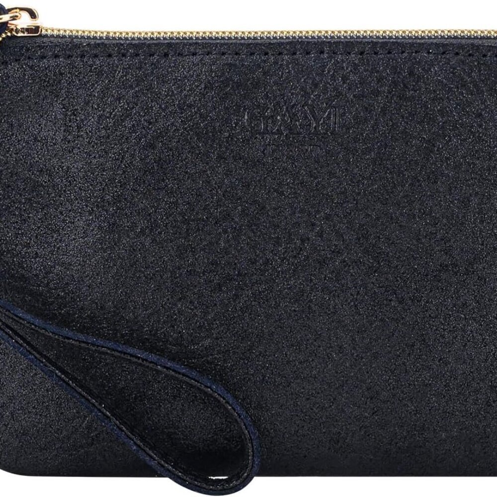 Leather Wristlet Purse 4.5x6.5 Clutch Bag Wallet Organizer for Women